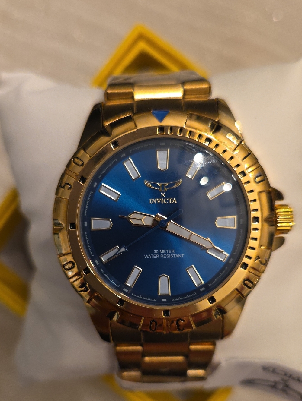 206.  Invicta Specialty 1 Men's Watch 42mm Gold With Blue Face